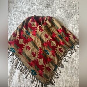 Southwestern Style Wool Poncho